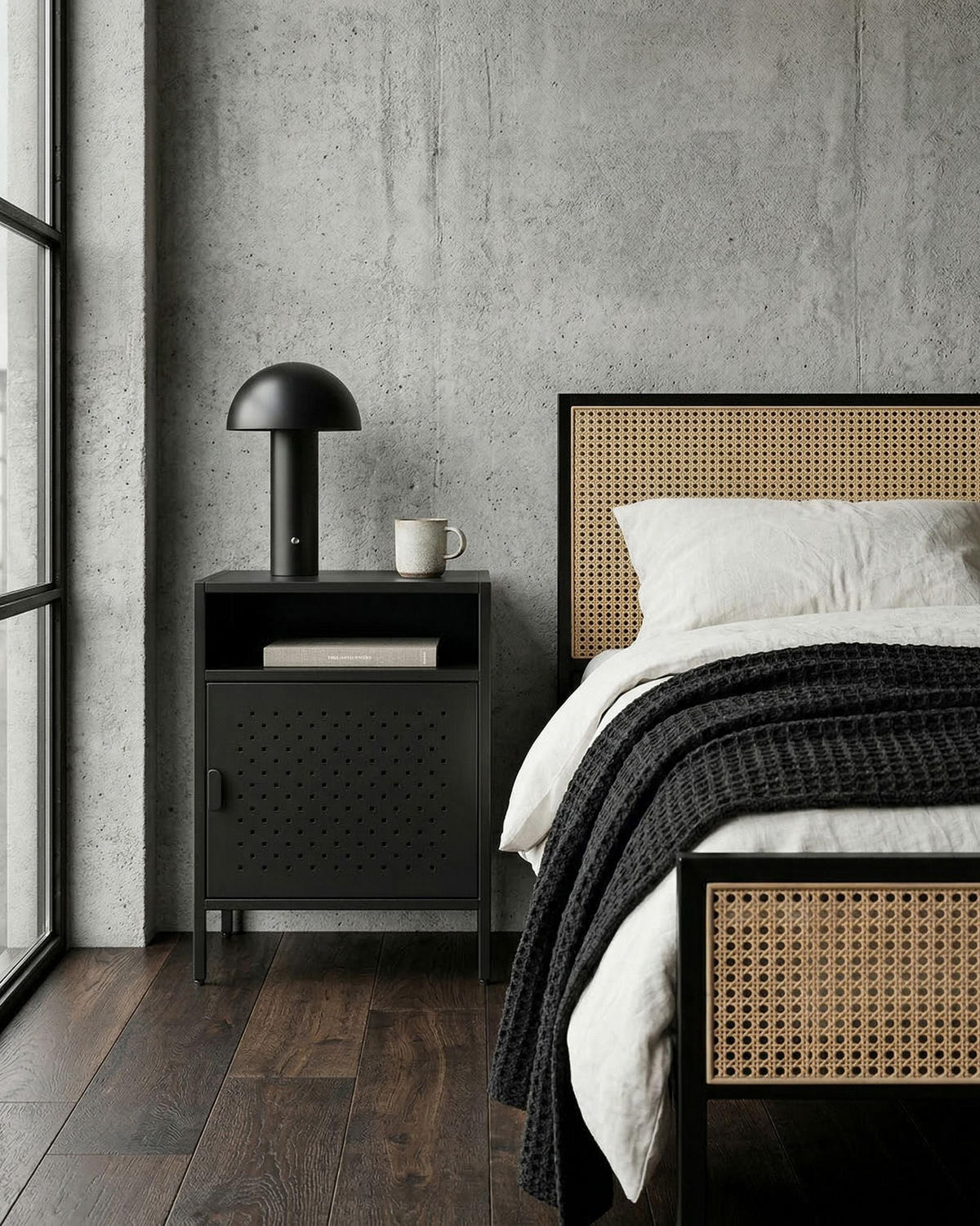 BÜROSCHRANK Metall Schwarz Waikato - Schwarz, Metall (40/55/40cm) - Beliani