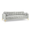SOFA Mamaia aus Samt silber 4 Sitzplätze - Silberfarben, Textil (92/75/217cm) - Micadoni