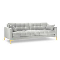 SOFA Mamaia aus Samt silber 4 Sitzplätze - Silberfarben, Textil (92/75/217cm) - Micadoni