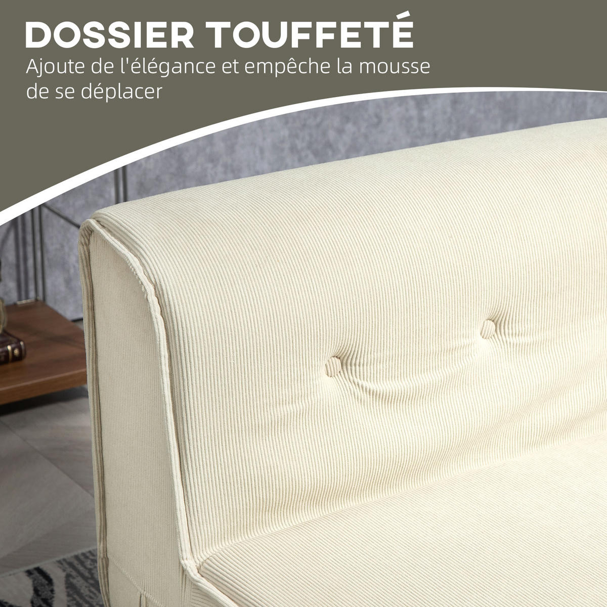 SCHLAFSOFA DE-13410 Cremeweiß - Weiß, Textil (100/65/73cm) - ComfortXL