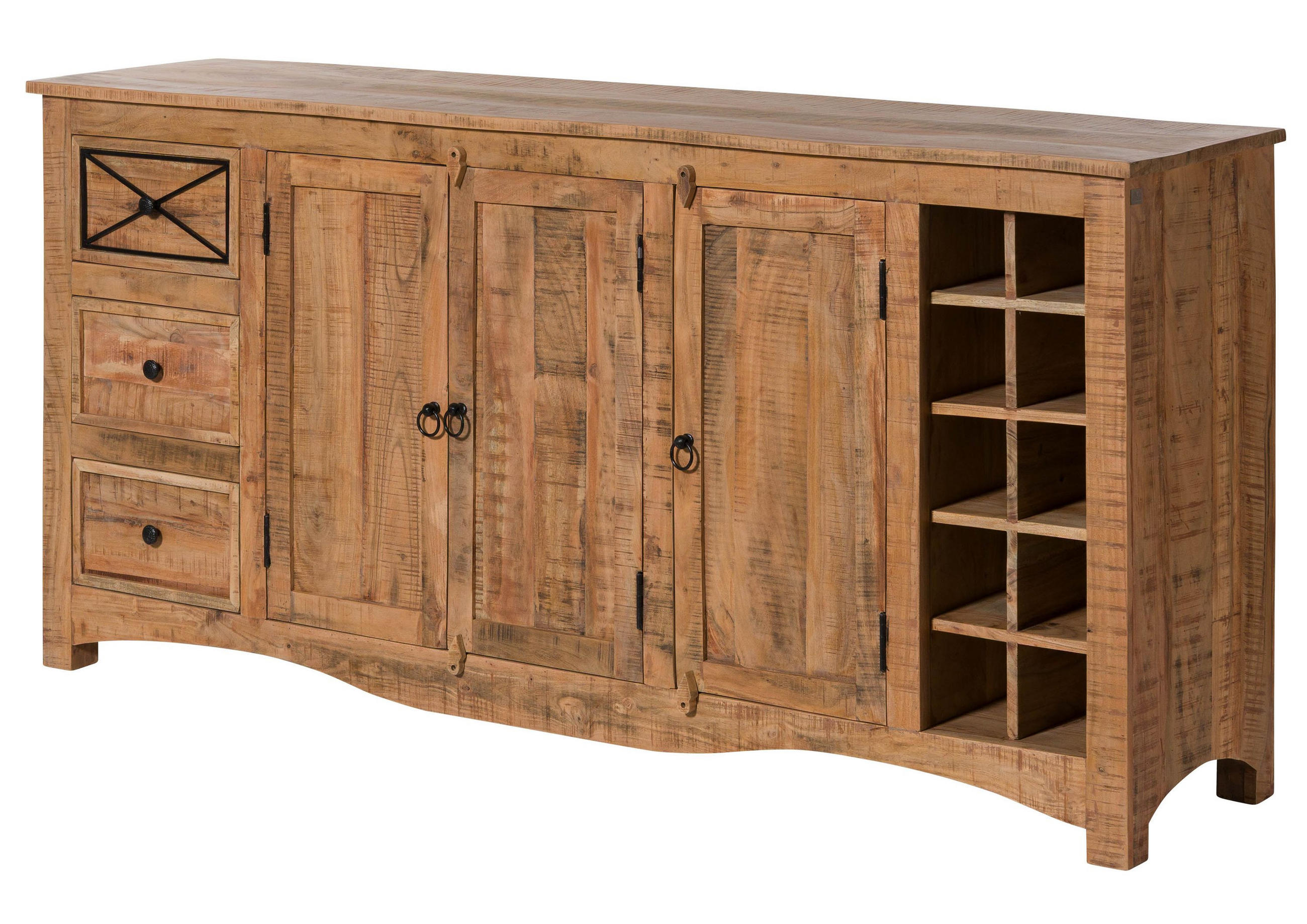 SIDEBOARD Akazie 193x45x90 natur versiegelt NATURE OF SPIRIT #215 - Braun, Holz (193/90/45cm) - Massivmoebel24