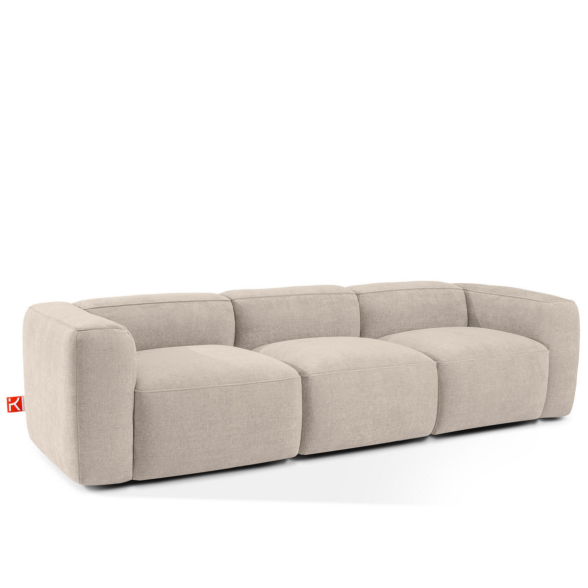 3-SITZER SOFA FUBBO, Cremig - Creme, Holz/Holzwerkstoff (290/73/96cm) - KONSIMO®