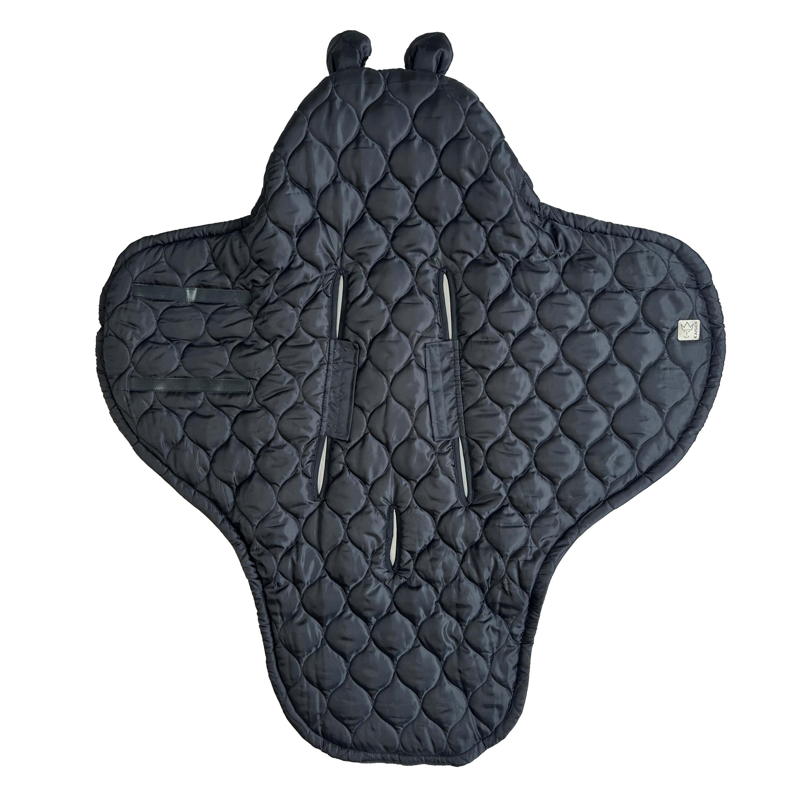 BABYSCHALENWRAP Recy Small, black/cream - Schwarz Hochglanz, Textil (32/7/77cm) - Kaiserbaby