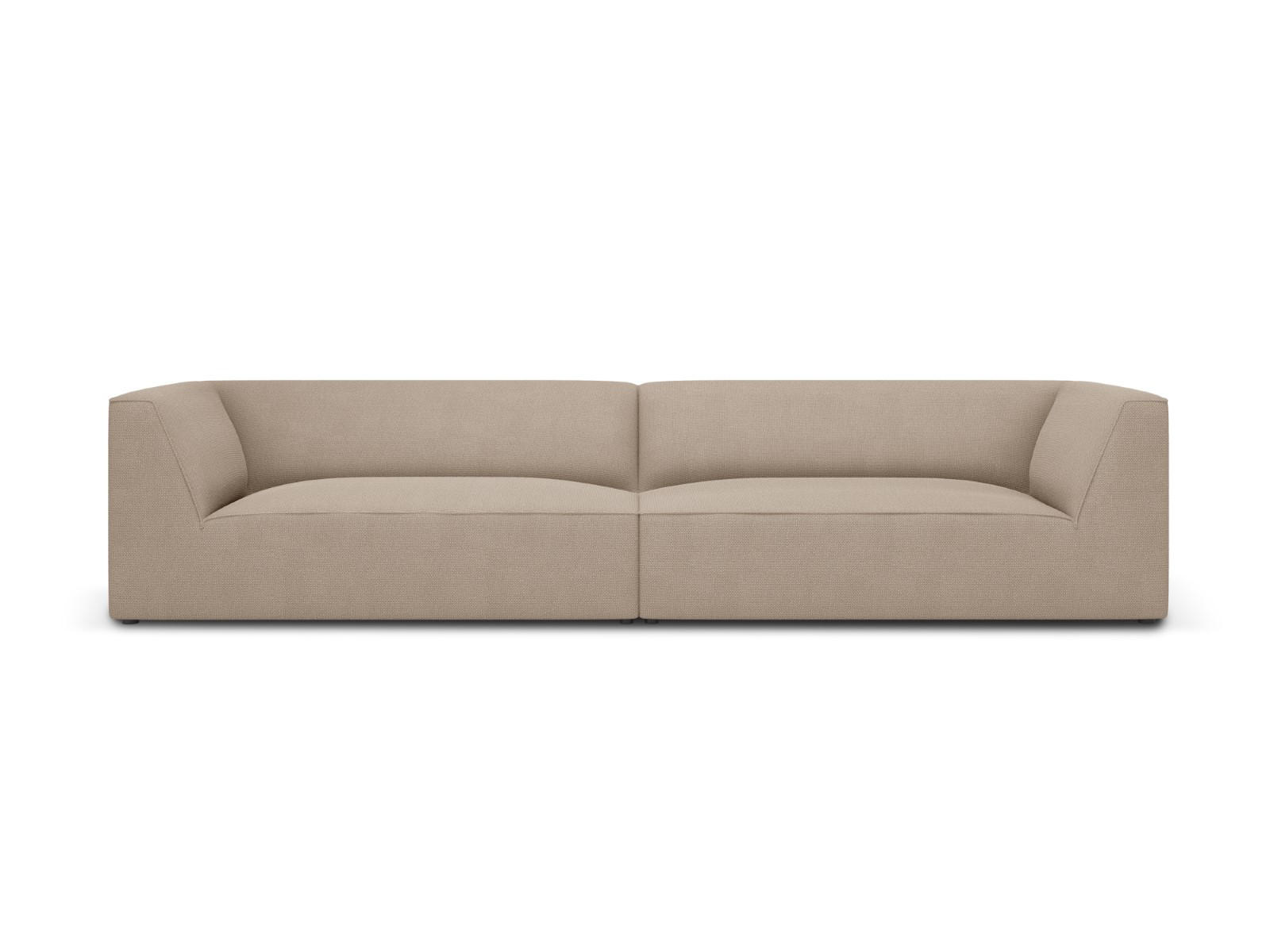 SOFA Ruby aus strukturiertem Stoff dunkelbeige 4 Sitzplätze - Sandfarben/Beige, Textil (302/69/93cm) - Micadoni