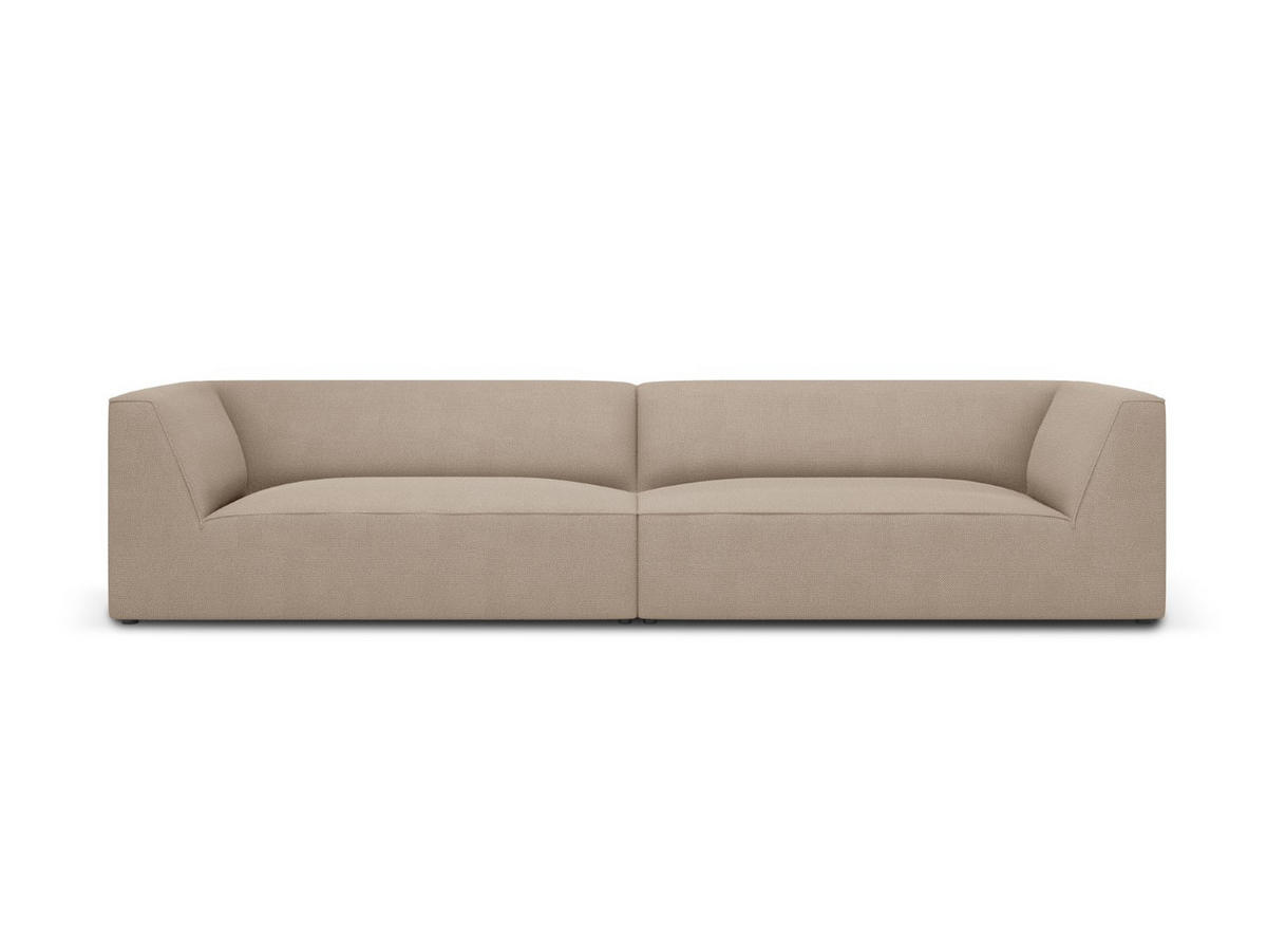 SOFA Ruby aus strukturiertem Stoff dunkelbeige 4 Sitzplätze - Sandfarben/Beige, Textil (302/69/93cm) - Micadoni