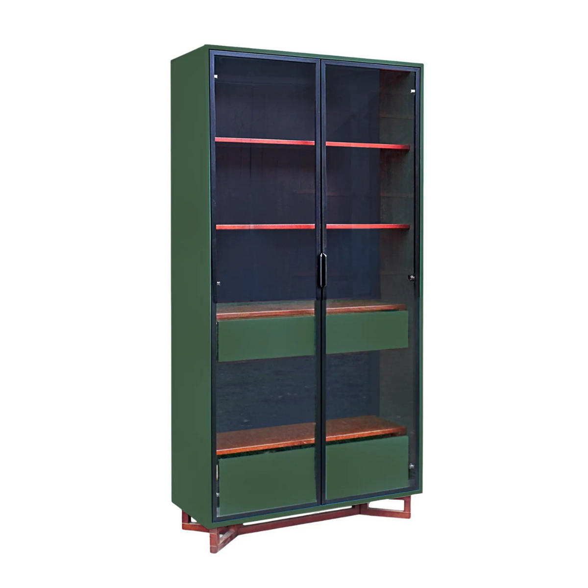 VITRINE aus Eichenholz und laminierten Platte NORD - Eichefarben, Eichenholz/Holz (100/200/45cm) - Rawood Furniture