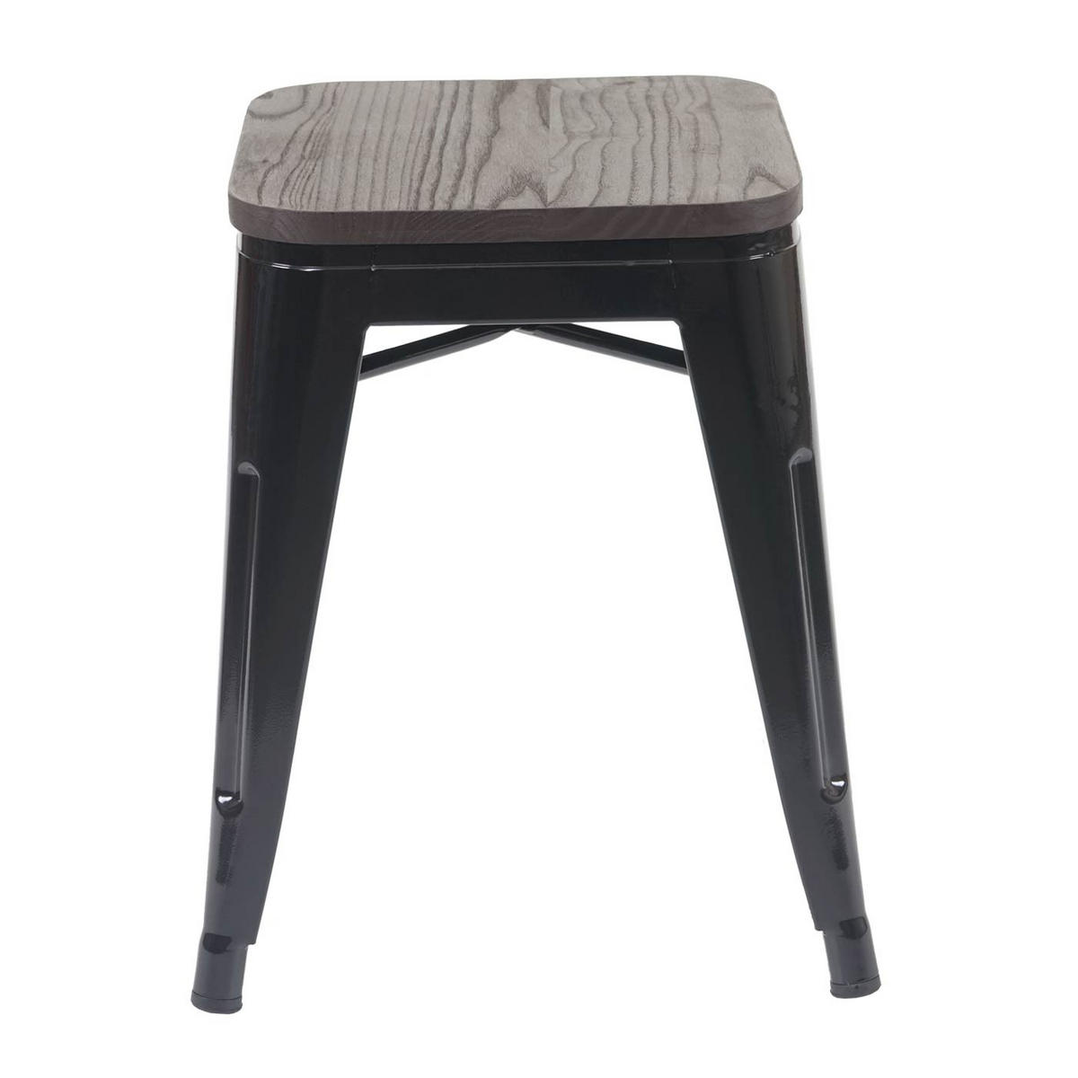 HOCKER HOLZ-SITZFLÄCHE Schwarz 4er-Set - Schwarz, Holz (39/45/39cm) - MCW