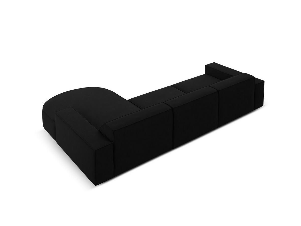 ECKSOFA rechts Jodie aus Samt schwarz 4 Sitzplätze - Schwarz, Textil (166/284cm) - Micadoni