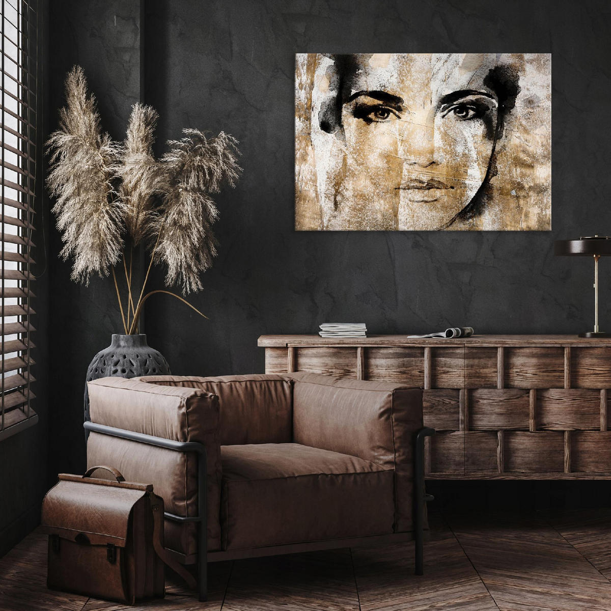 LEINWAND BILDER Frau Abstrakt 100x70 - Multicolor, Holzwerkstoff (100/70cm) - Wallarena