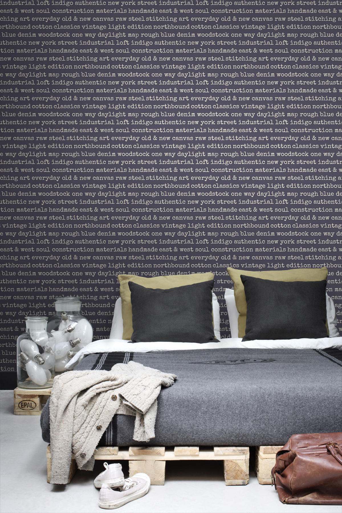 TAPETE City Talk Sprüche 53 cm x 10.05 m - Lila, Papier (53/1000cm) - ESTAhome