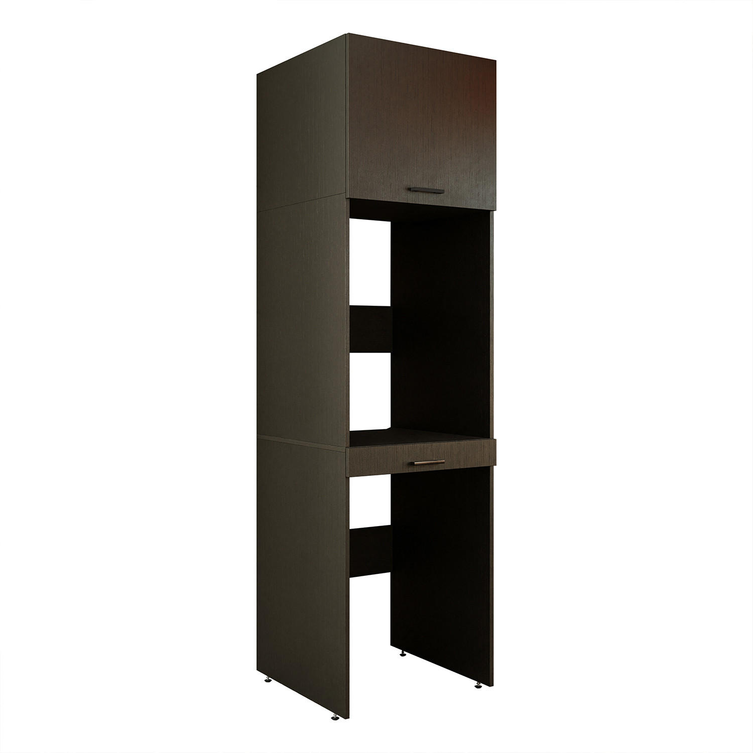 WASCHMASCHINENSCHRANK DUO-I 67cm Breit, 240cm Hoch - Schwarz, Holzwerkstoff (67/240/67cm)