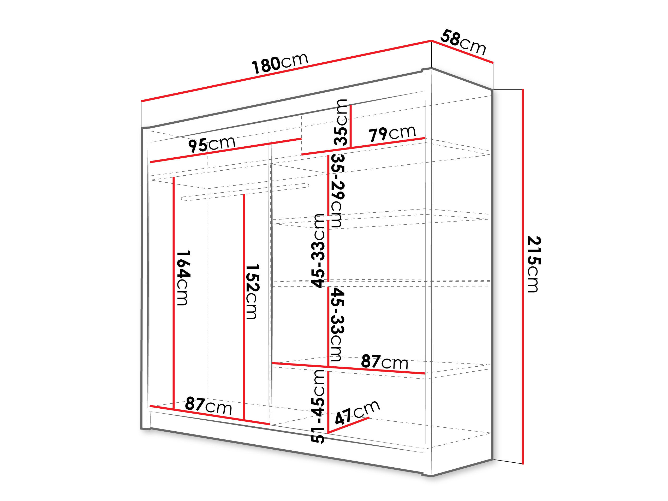 Thumbnail - Mirjan24 Schwebetürenschrank, Schwarz, Metall, Rechteckig, 180x215x58 cm, Schlafzimmer, Kleiderschränke, Schwebetürensch...