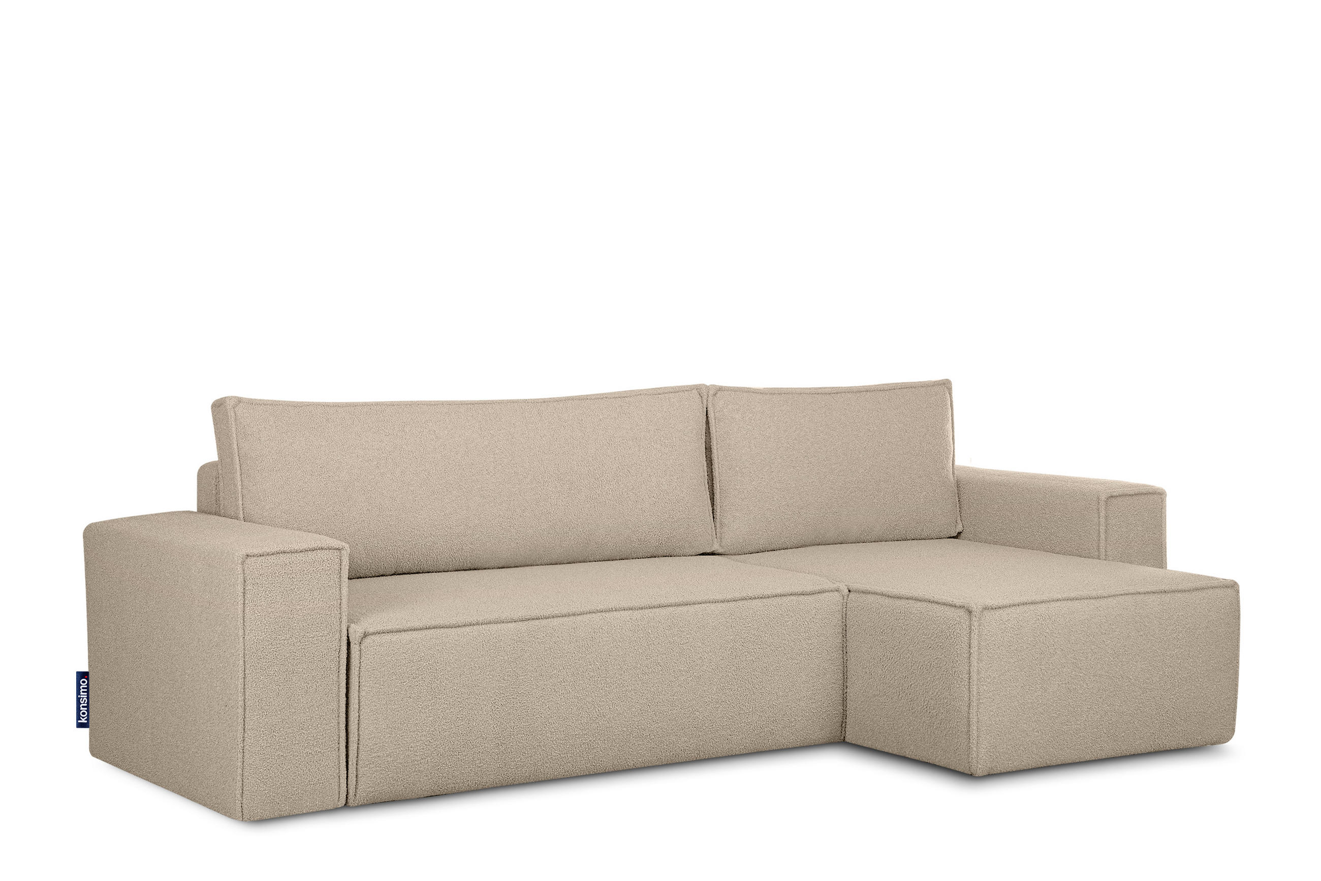 ECKSCHLAFSOFA-LINKS/RECHTS NAPI II in Pet Friendly Stoff, hellbeige - Beige, Textil (262/148cm) - KONSIMO®