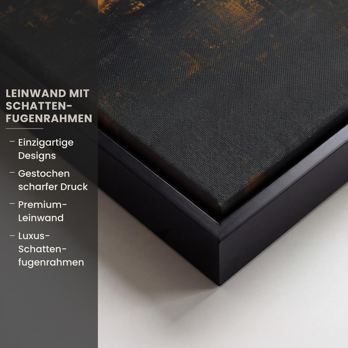 LEINWAND Bilder mit Rahmen - Goldene Reflexion auf dem Wasser - 50x50 - Anthrazit, Textil (50/50cm) - MuchoWow