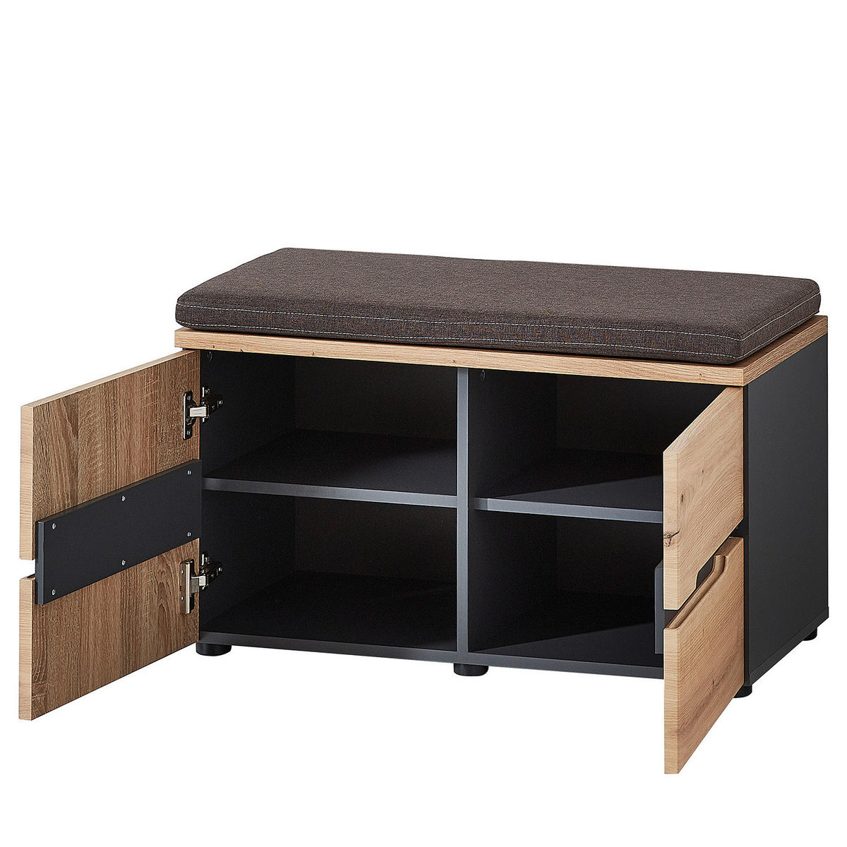 GARDEROBENBANK - Breite 80 cm - Eiche Artisan, Holzwerkstoff/Textil (80/49/38cm) - home24