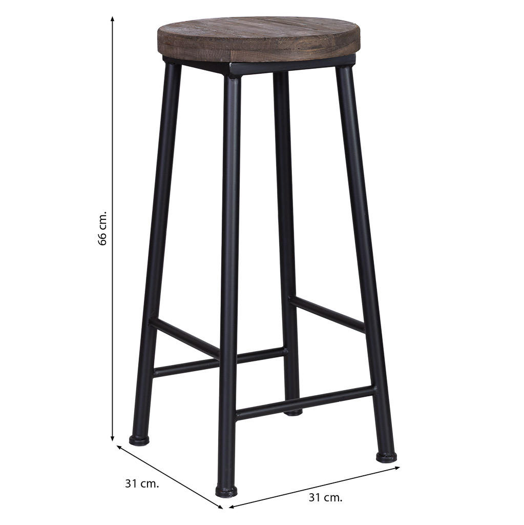 Thumbnail - Wanderlust Hocker, Braun, Holz, 31x66x31 cm, Esszimmer, Barmöbel, Barhocker