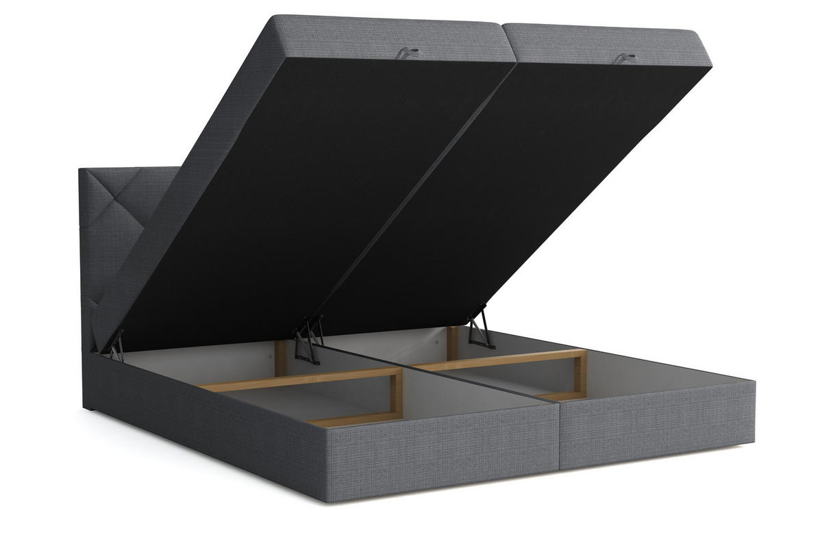 BOXBETT Panama 140x200 Grau - Grau, Textil/Metall (140/200cm) - VLR BEDS