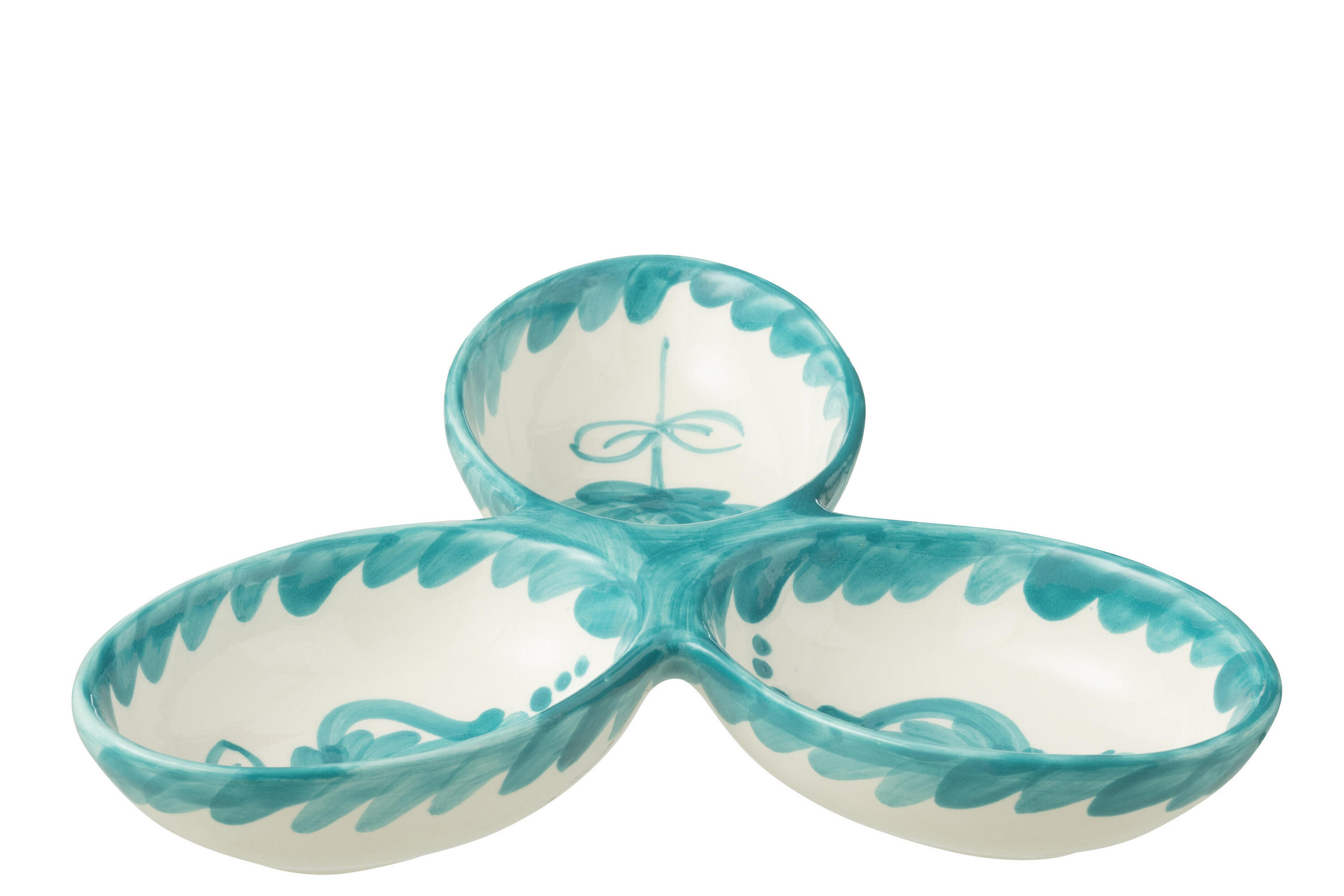 APERO-TELLER GRANADA PATTERN - Töpferei - Aqua - Multicolor, Keramik (24cm) - J-Line