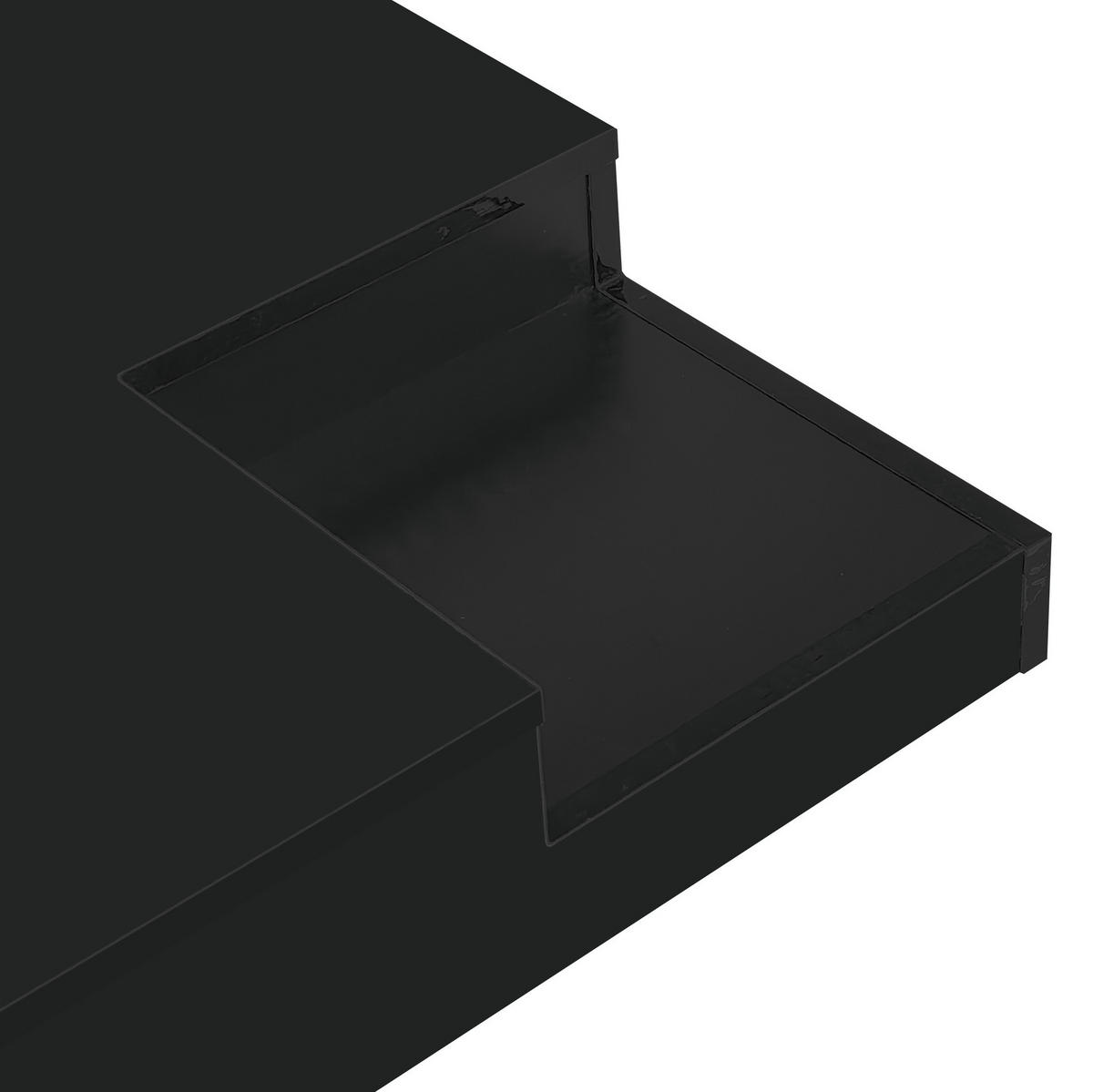 COUCHTISCH aus Spanplatte 72x72x30 cm in Schwarz mit LED-Beleuchtung - Schwarz, Holzwerkstoff (72/72/30cm) - Modfu