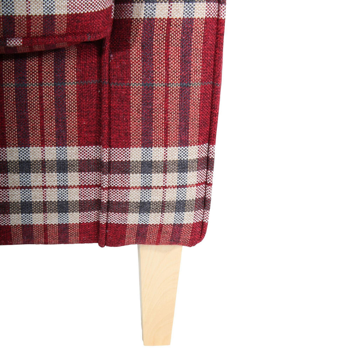 OHRENSESSEL Karlen Bezug Flachgewebe Buche natur / rot - Weinrot/Buchefarben, Kunststoff (86/103/77cm) - 58aufmkessel