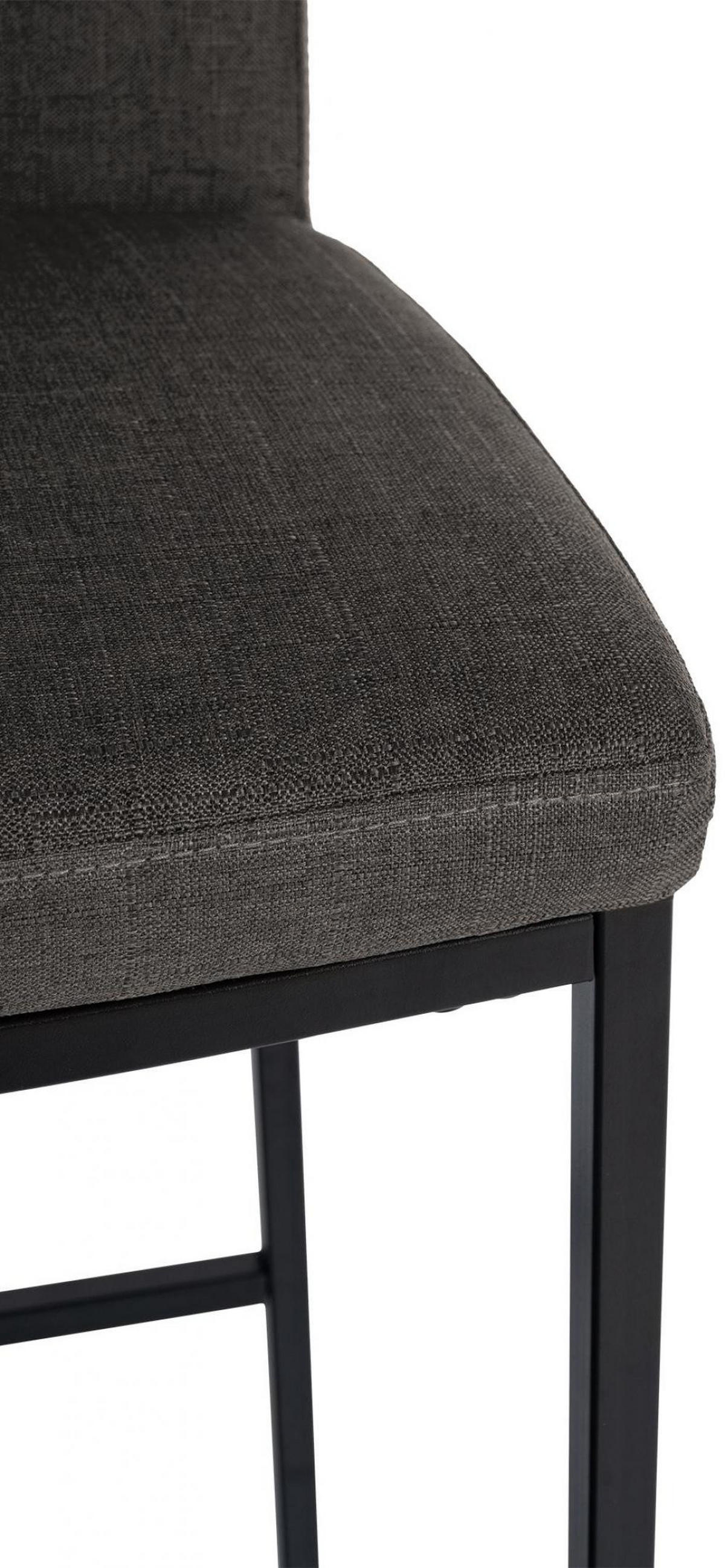 BARHOCKER Stoff Dunkelgrau - Dunkelgrau/Schwarz, Textil/Metall (43/110/49cm) - CLP