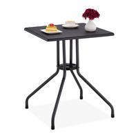 GARTENTISCH - Schwarz, Kunststoff/Metall (61/61/75cm) - Relaxdays