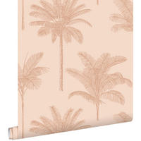 TAPETE Palmen 53 cm x 10.05 m - Pink, Papier (53/1000cm) - ESTAhome