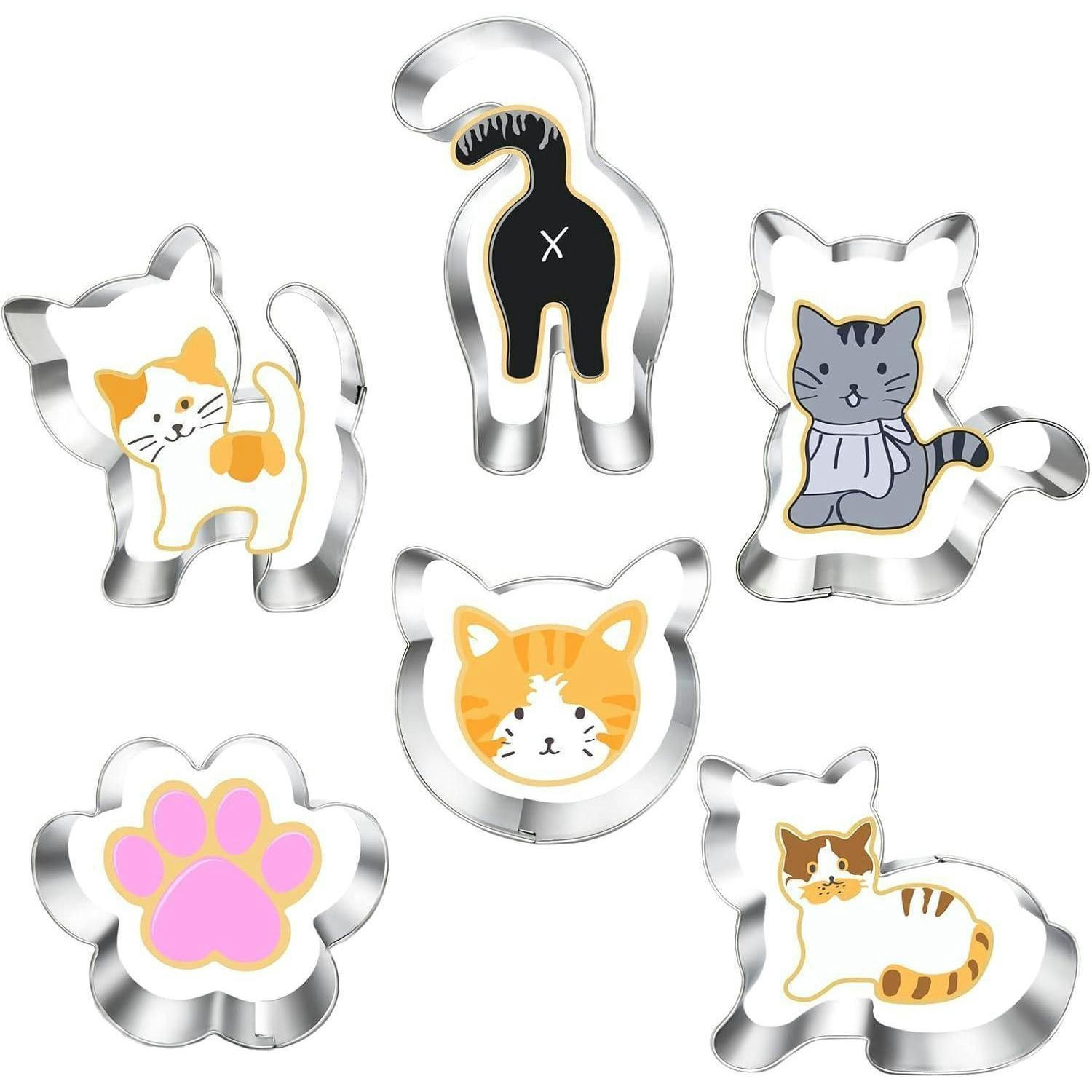 AUSSTECHFORMEN Katzen 6-teiliges Set Edelstahl - Multicolor, Metall (7.5/2/8.5cm)