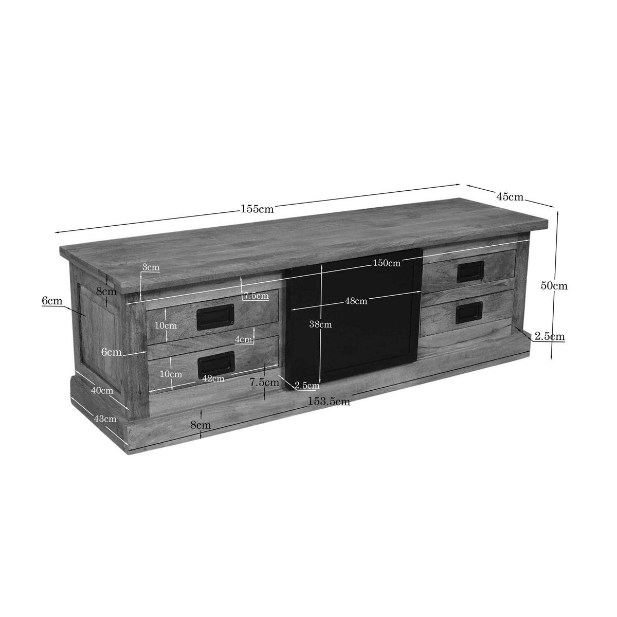 TV-MÖBEL Noa Braun 45/155/50 cm - Braun, Holz (155/50/45cm) - Starfurn