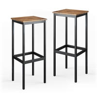 BARHOCKER 2ER SET Fyrk Eiche rustikal 32 x 78 cm 2 Teile - Wildeiche/Schwarz, Metall (32/78/28cm) - Vicco