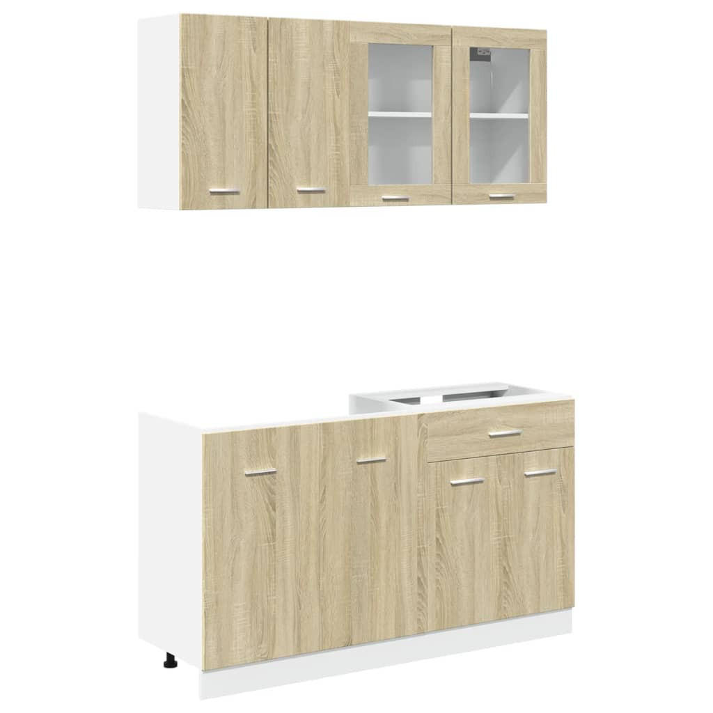 KÜCHENSCHRANK-SET 4Er Set Lyon Sonoma-Eiche Holzwerkstoff - Braun, Holzwerkstoff (80/81.5/46cm) - vidaXL