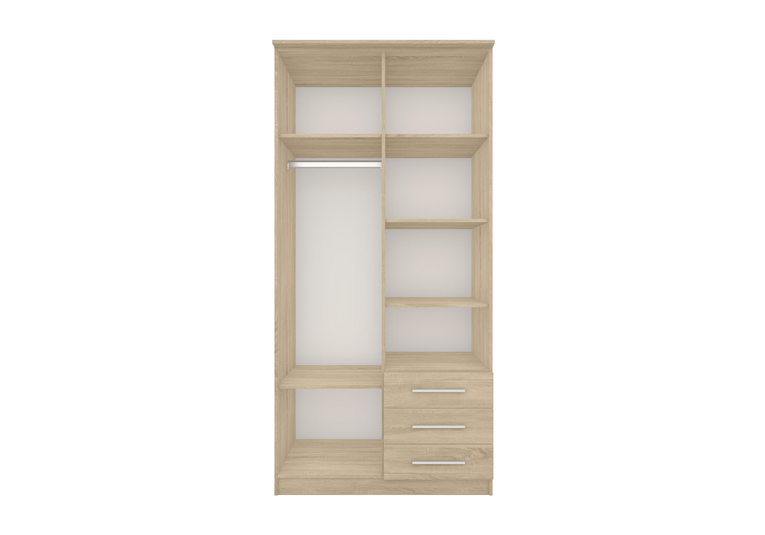 DREHTÜRENSCHRANK - RUTH 2D SONOMA - Sonoma Eiche, Holzwerkstoff/Metall (100/210/64cm) - Möblo