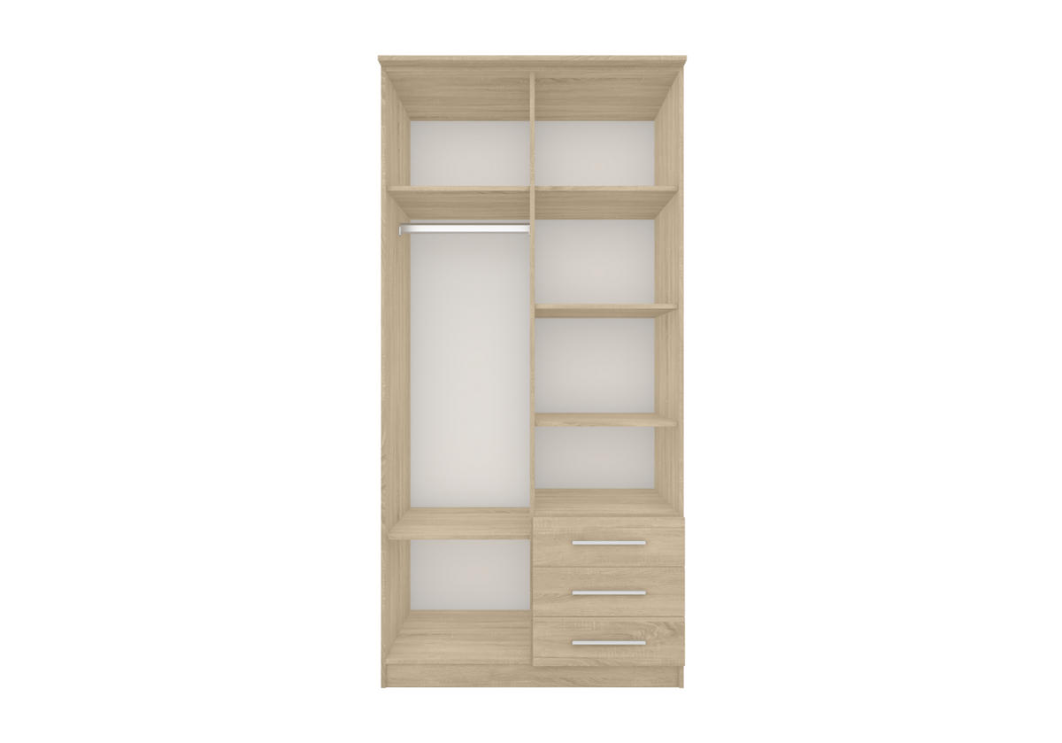 DREHTÜRENSCHRANK - RUTH 2D SONOMA - Sonoma Eiche, Holzwerkstoff/Metall (100/210/64cm) - Möblo