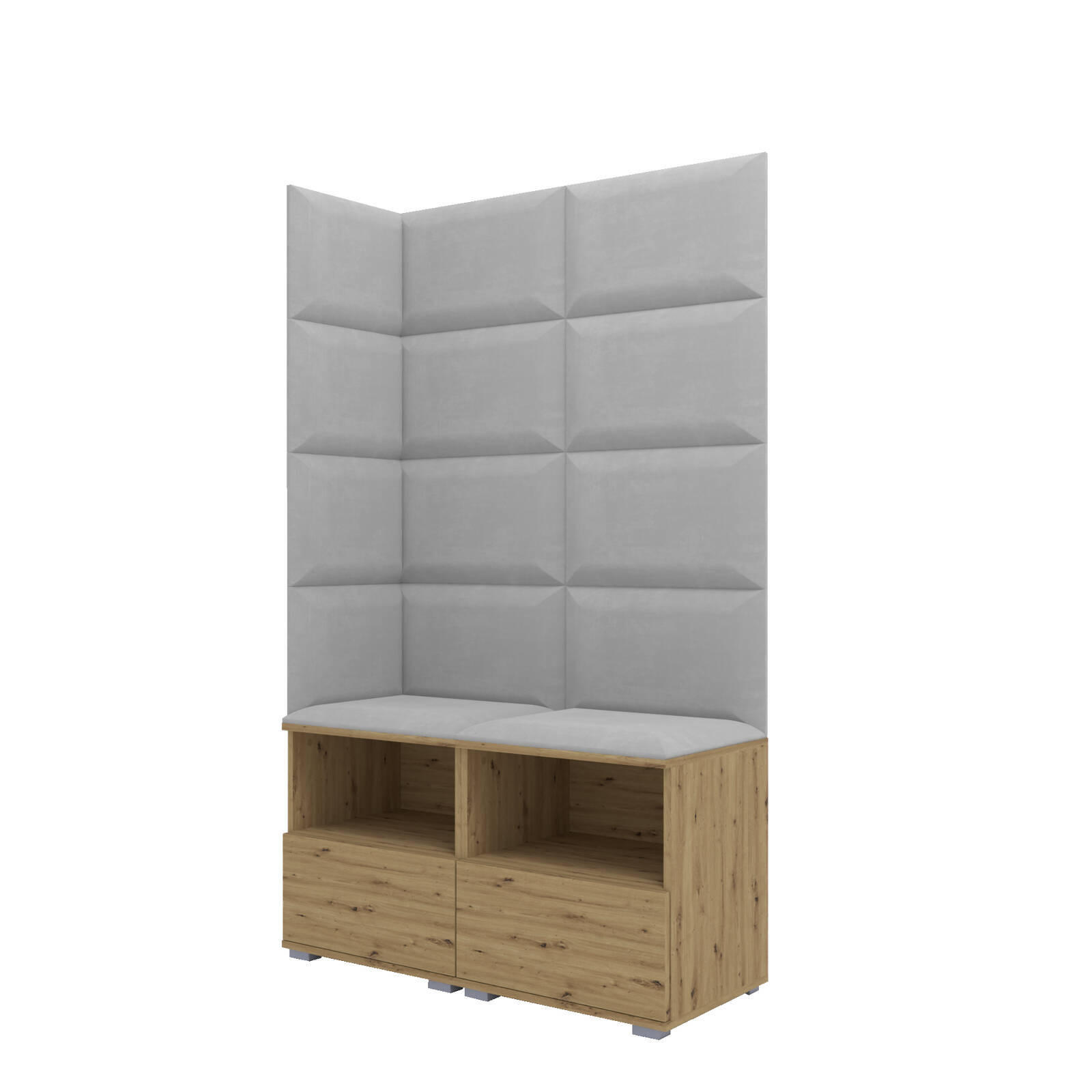 XXXLutz Garderoben-Set Eiche Artisan, Grau 100x174x40 cm