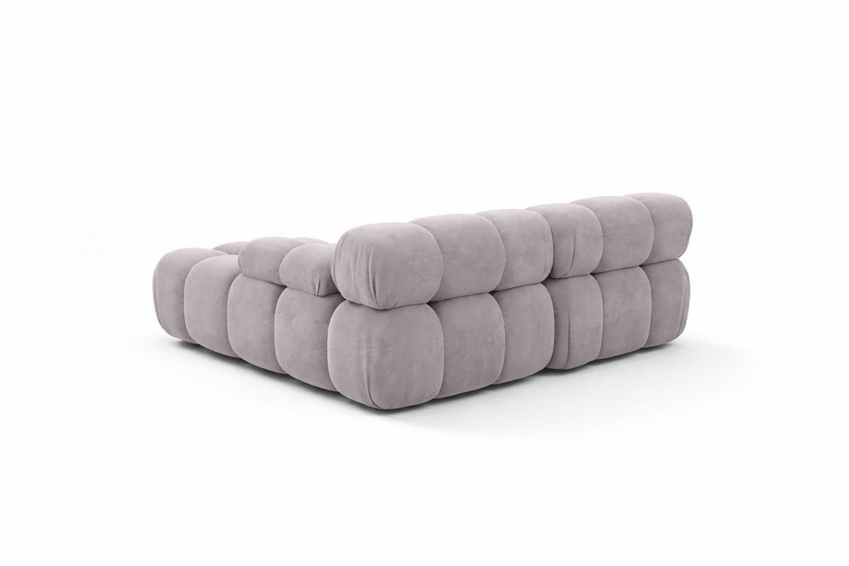 ECKSOFA L-form Mini Modular, Veloursstoff Salvador, Grau, Links, Selia - Grau, Holz (190/160cm) - Kaiser Möbel
