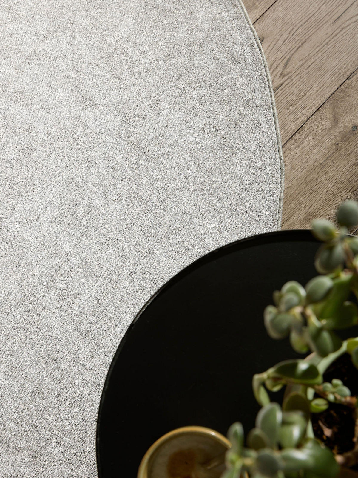 VINTAGE-TEPPICH Miray waschbar ø 160 cm rund - Taupe, Kunststoff (160/160cm) - benuta Nest