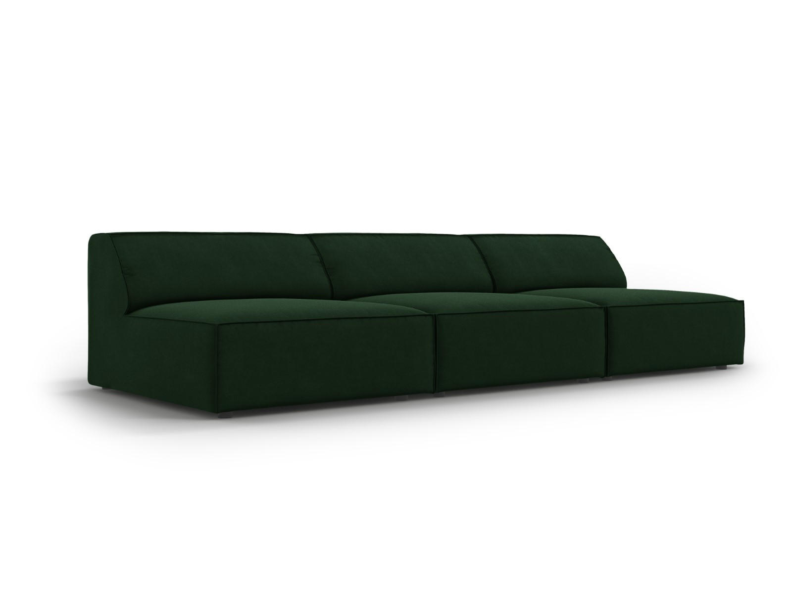 SOFA Jodie aus Samt flaschengrün 3 Sitzplätze - Dunkelgrün, Textil (240/70/102cm) - Micadoni