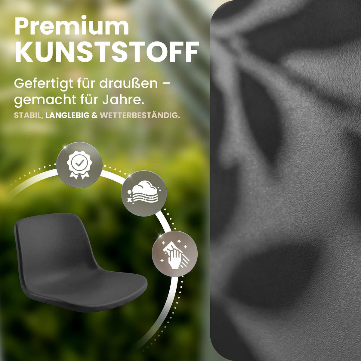 STUHL 2 Kunststoff Dunkelgrau - Dunkelgrau, Kunststoff/Metall (58/80/54cm) - CLP