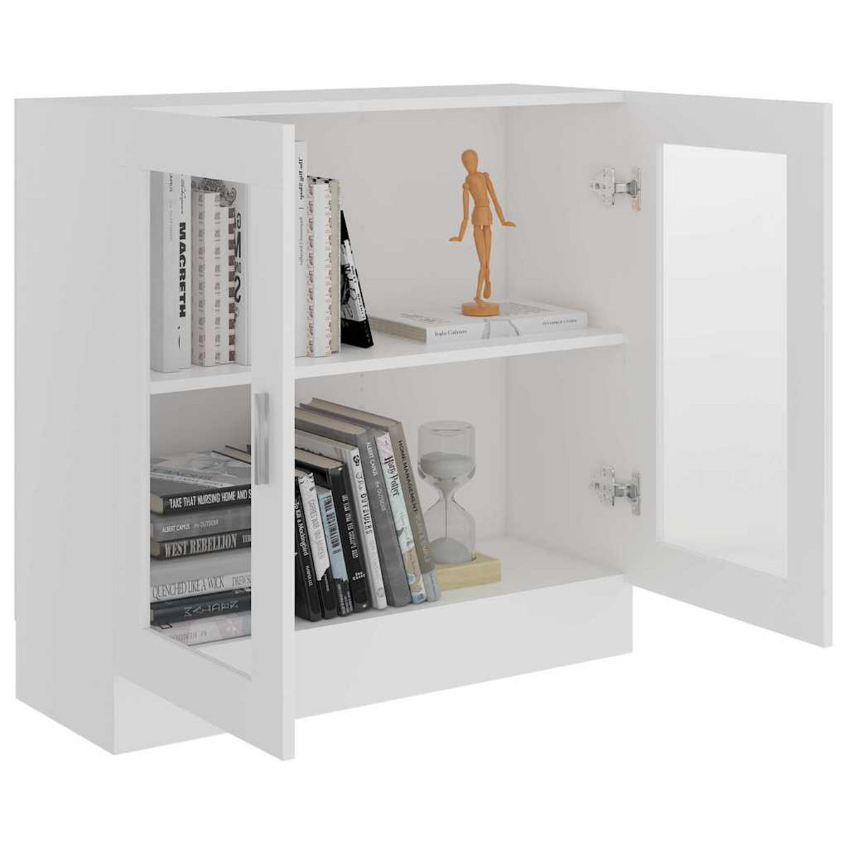 VITRINENSCHRANK Weiß 82,5x30,5x80 cm Holzwerkstoff - Weiß, Holzwerkstoff (82.5/80/30.5cm) - furnicato