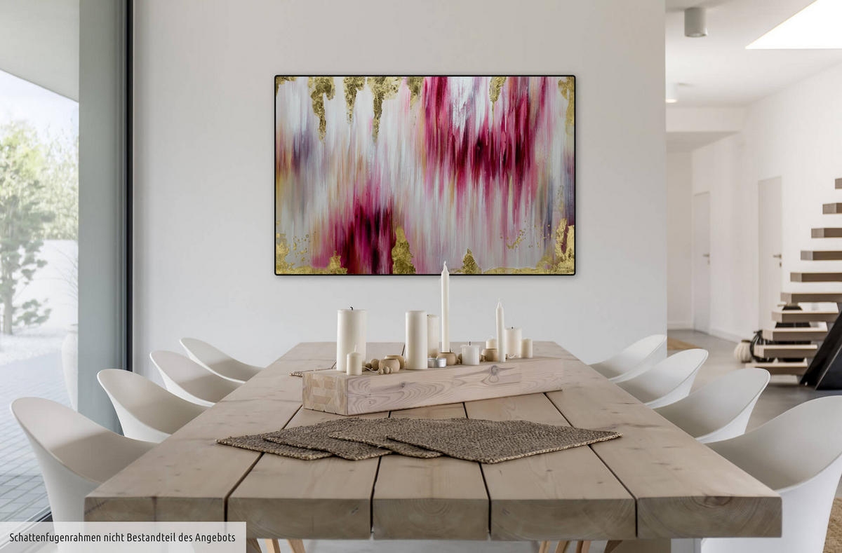 ACRYLBILD HANDGEMALT 120/80 cm - Pink, Holz/Textil (120/80cm) - KUNSTLOFT