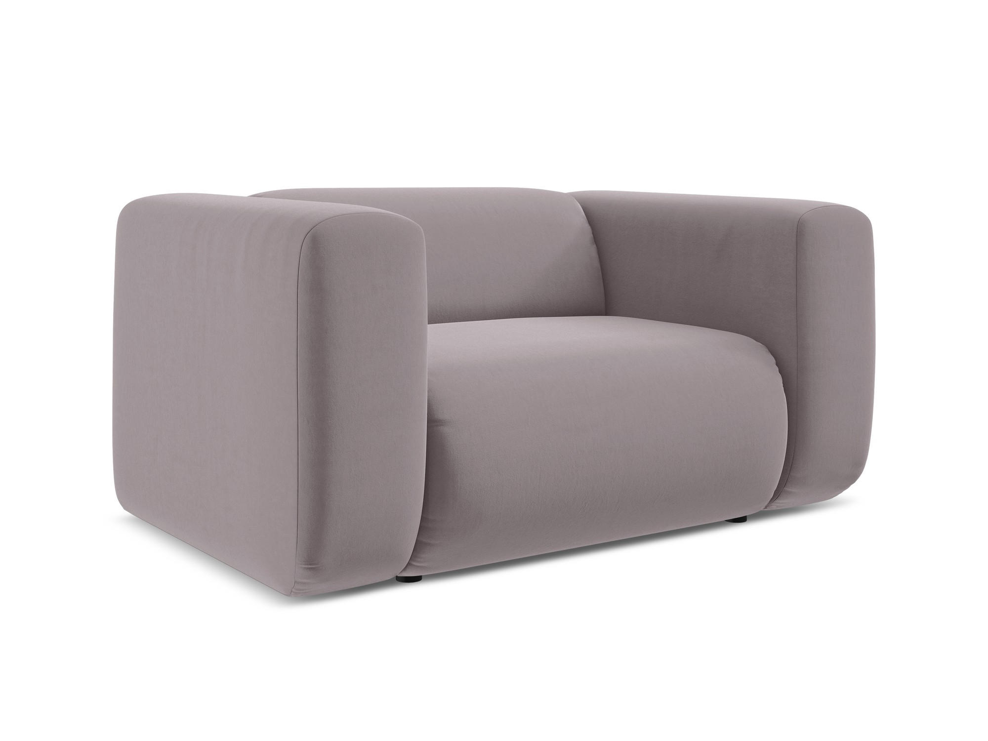 SESSEL Samt Stoff Violett - Lila/Flieder, Kunststoff/Textil (137/70/89cm) - Makamii