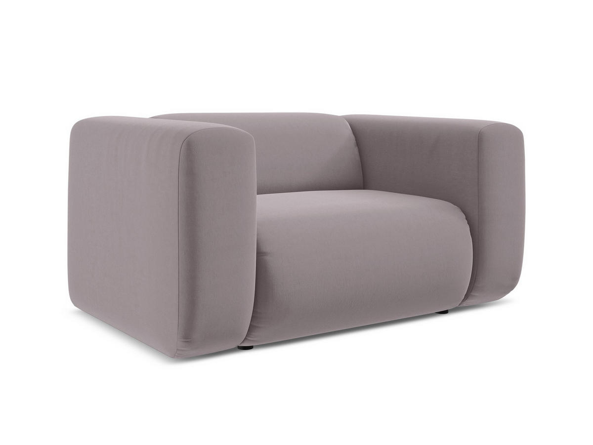 SESSEL Samt Stoff Violett - Lila/Flieder, Kunststoff/Textil (137/70/89cm) - Makamii