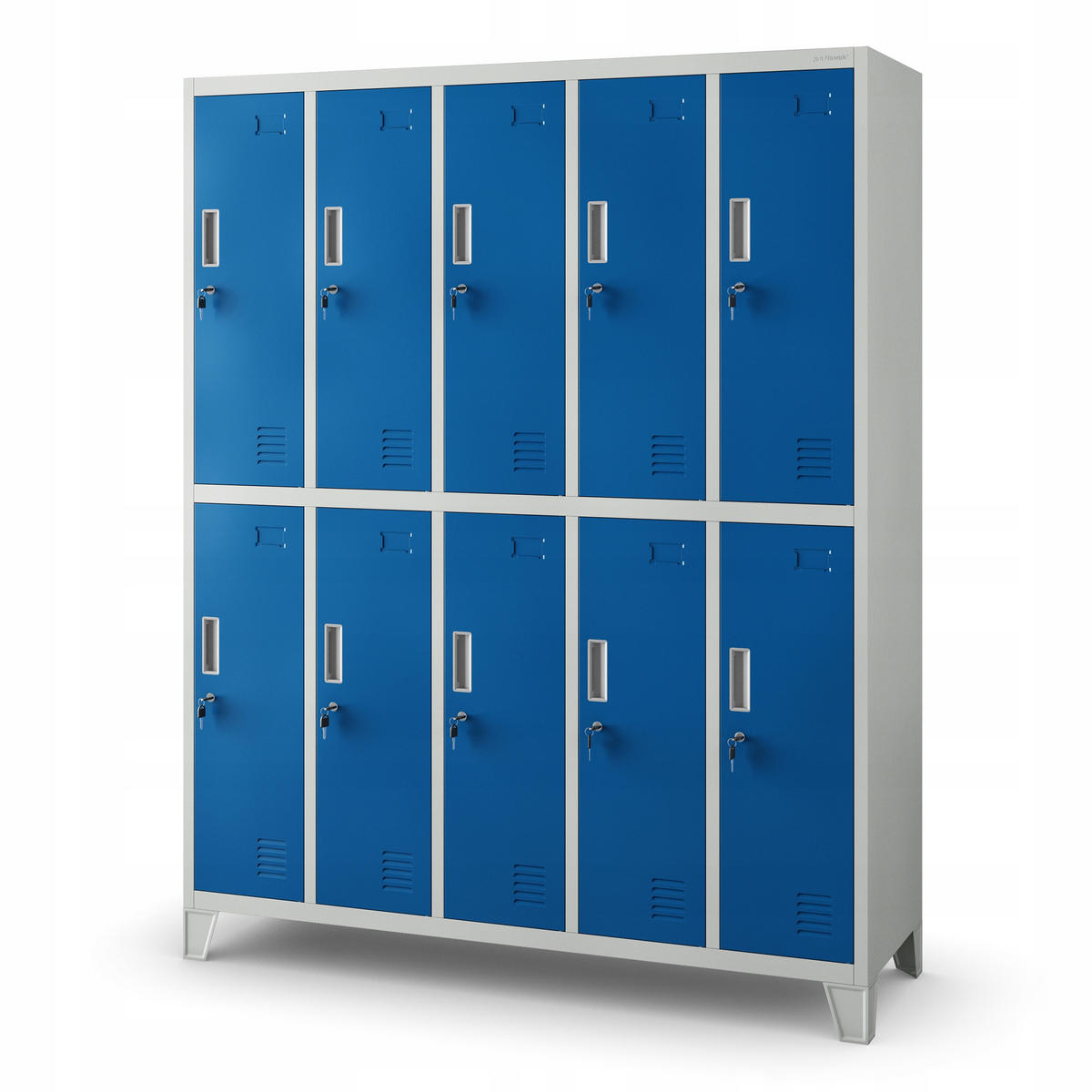 SCHLIESSFACHSCHRANK Bartek - Blau/Grau, Metall (136/172/45cm) - Jan Nowak
