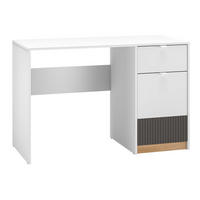 SCHREIBTISCH Torino Weiß / Eiche Castello / Graphit 120 / 55 / 79cm - Graphitfarben/Weiß, Holz/Holzwerkstoff (55/120/79cm) - Feldmann-Wohnen