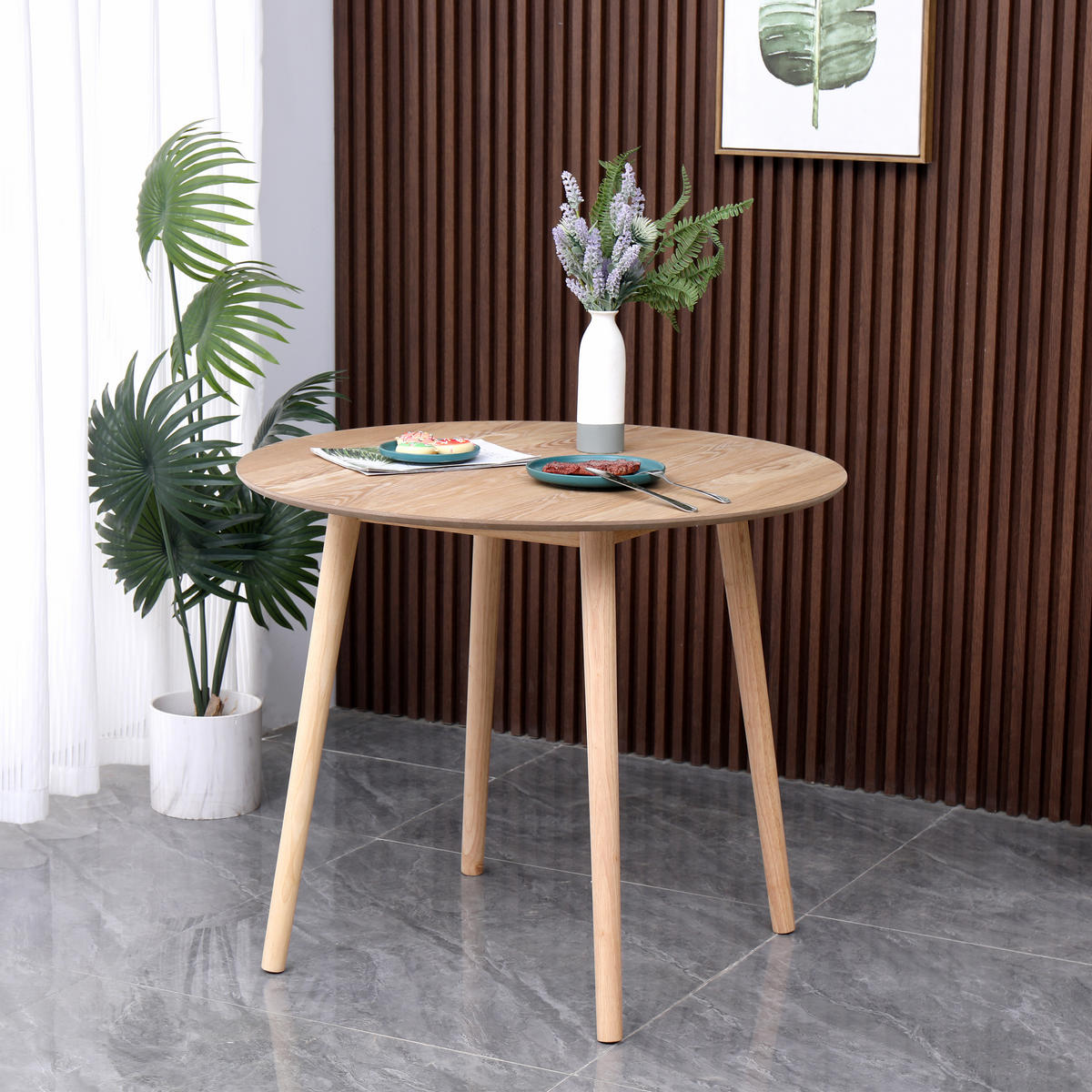 ESSTISCH Rund Braun 90 x 90 x 75 (cm) - Braun, Holz (90/90/75cm) - Nordlys