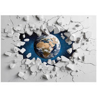 FOTOTAPETE 3D Erde Grau 200x140 cm - Multicolor, Papier (200/140cm) - Wallarena