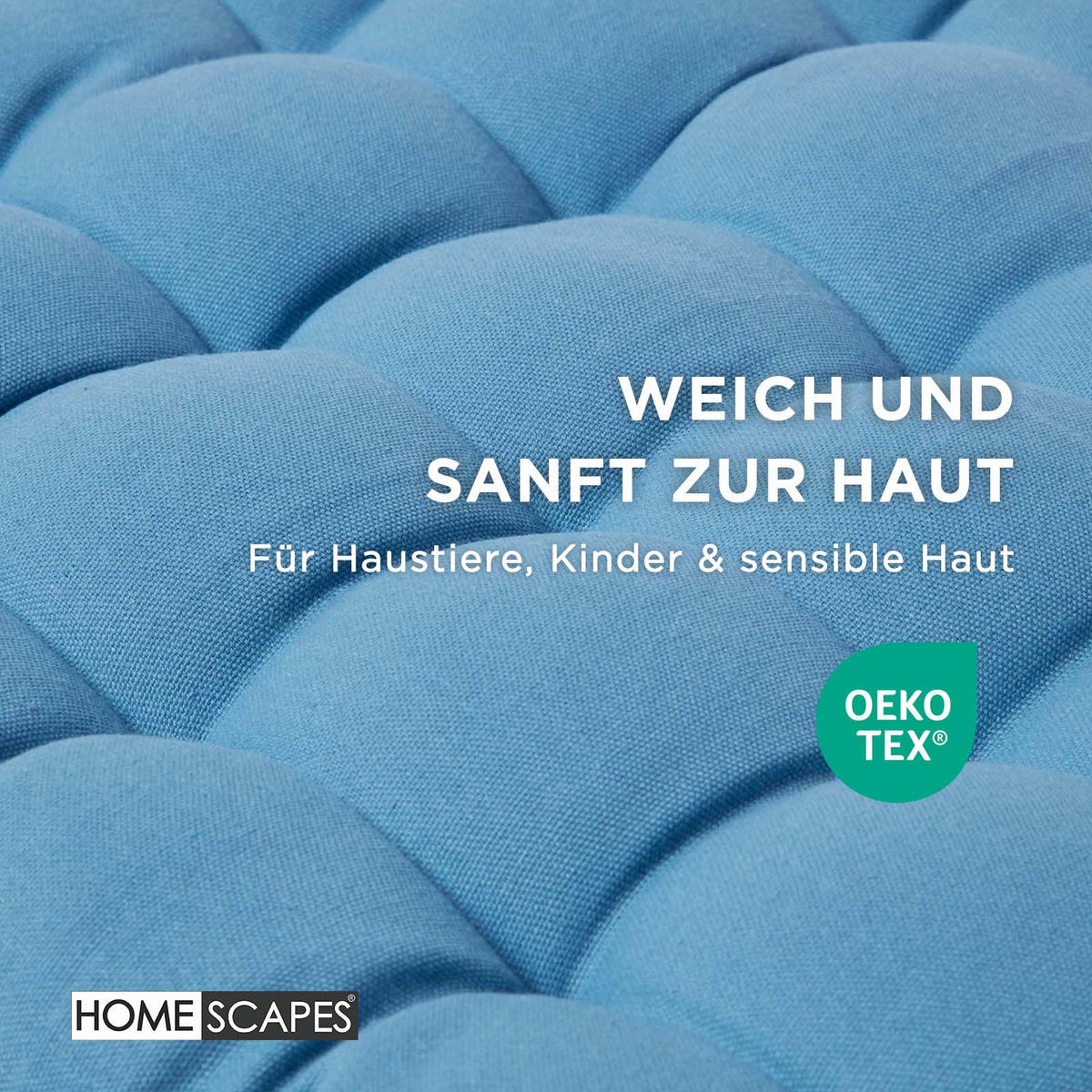 BANKAUFLAGE 2-Sitzer blau 108/42/5 cm - Blau, Textil (108/42/5cm) - Homescapes