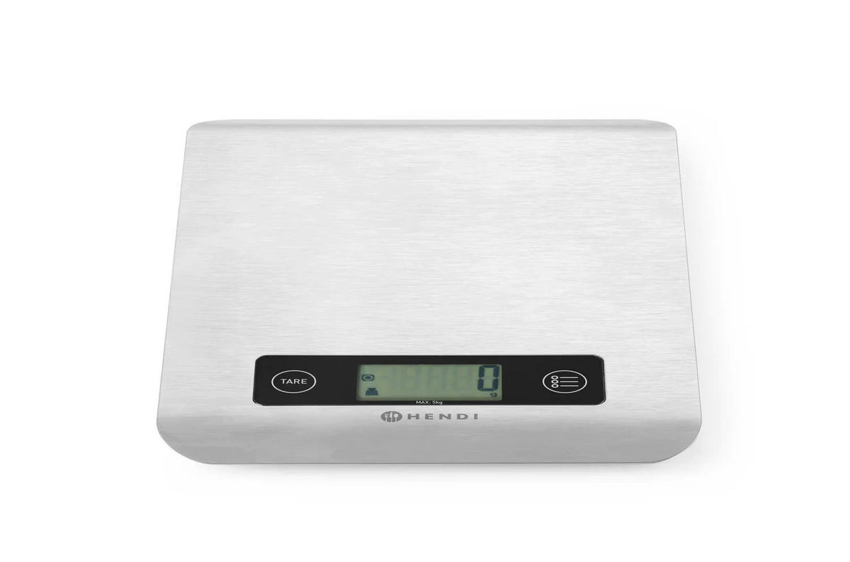KÜCHENWAAGE Edelstahl 5 kg - Silberfarben, Metall - Hendi
