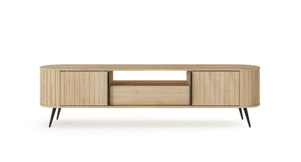 LOWBOARD CARA 196/51,2/40,2 cm, Eichefarben - Eichefarben, Holzwerkstoff (196/51.2/40.2cm) - MASSENO