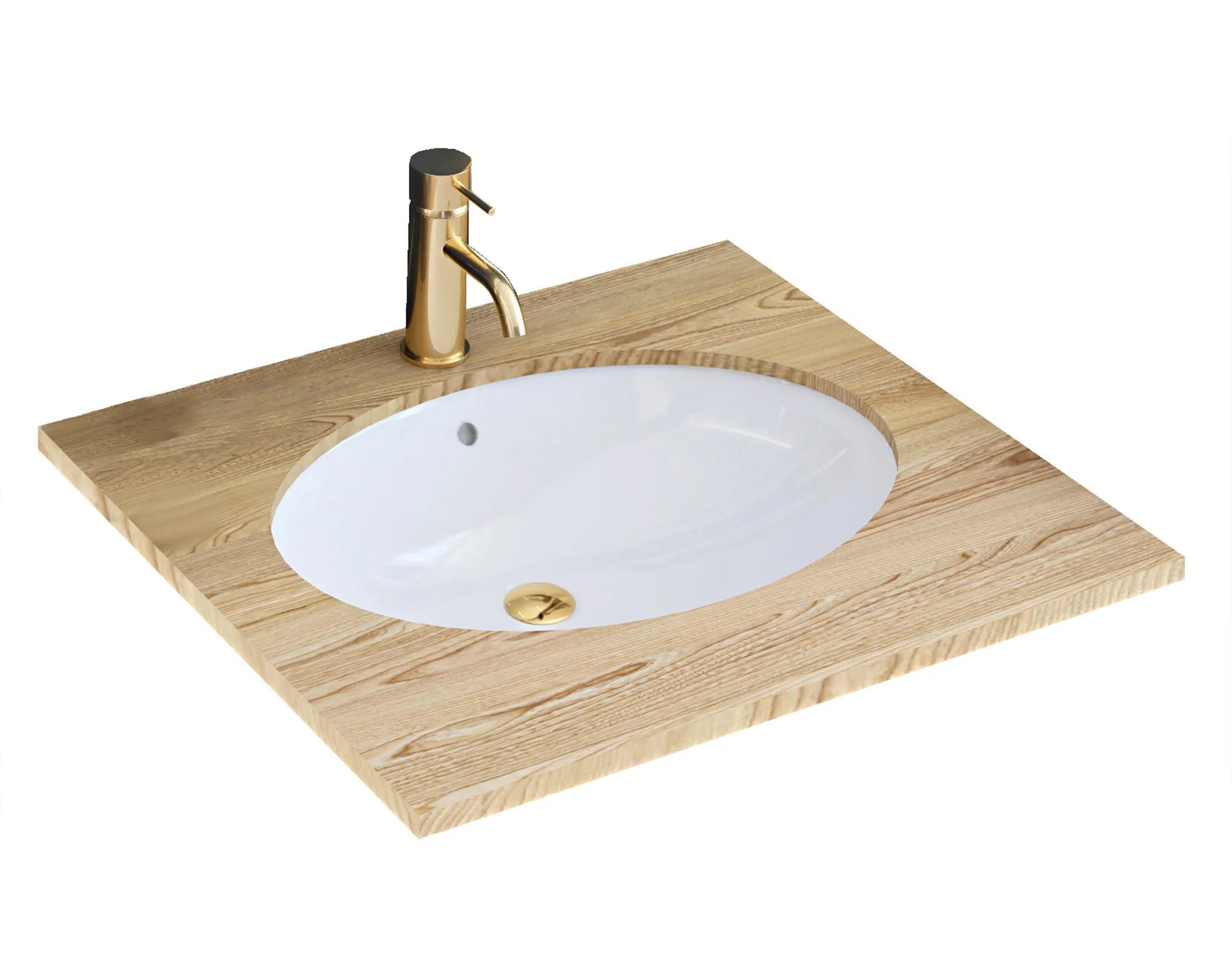 UNTERBAU Waschbecken Rea Nel White - Weiß, Keramik (39/20/47.5cm) - REA
